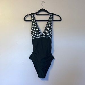 Checkered& black womans full bathing suit